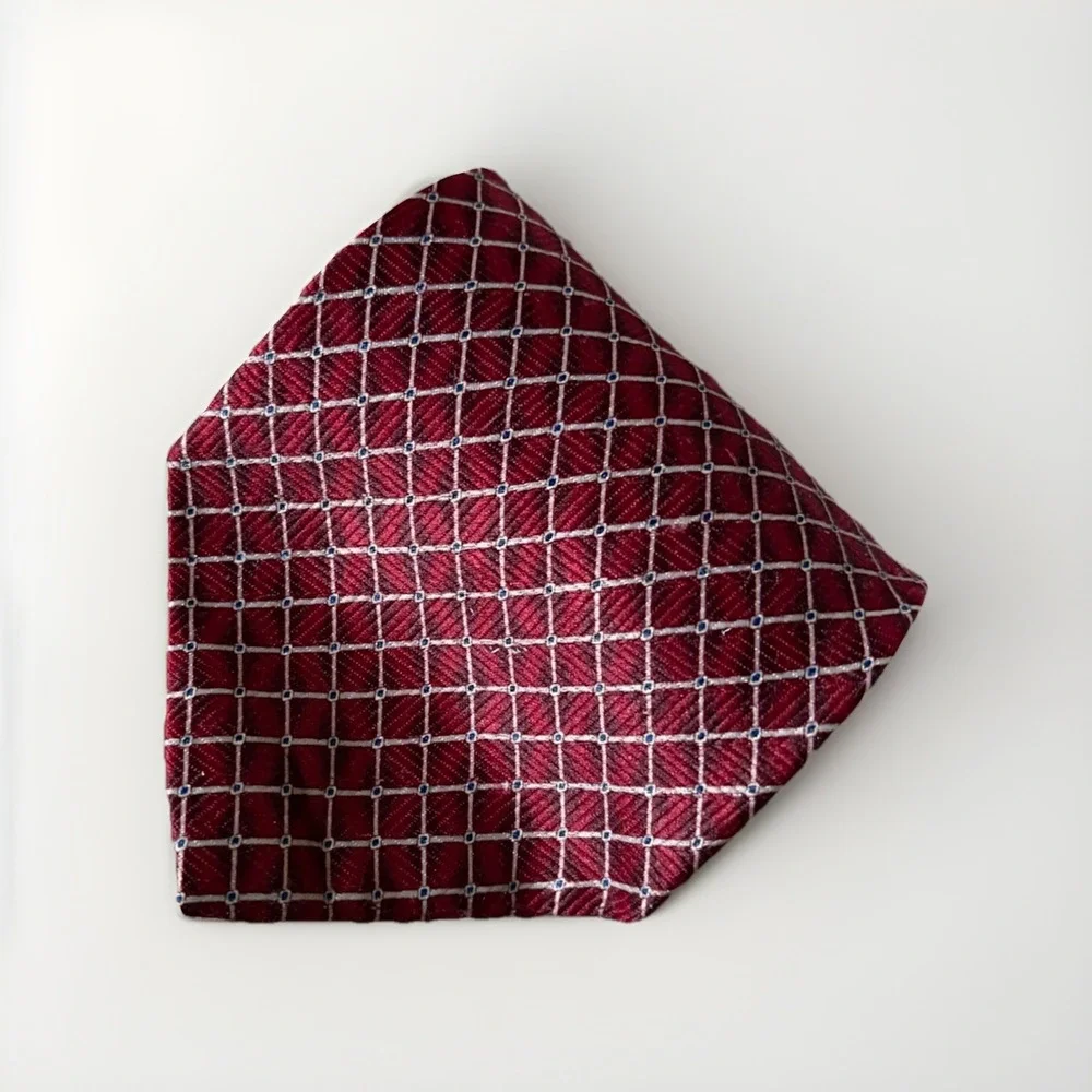 Vintage Romario Manzini Men's Polyester Red Design Tie Geometric‎ Diamond